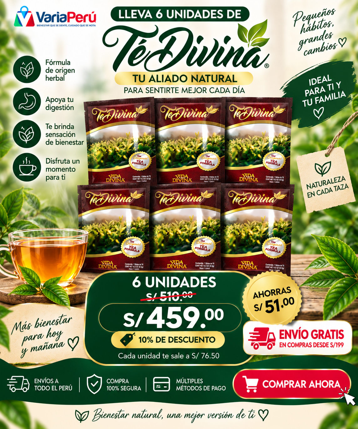 Pack Té Divina x6 – 10% OFF