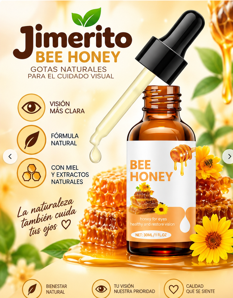 🍯 JIMERITO BEE HONEY – Gotas Naturales con Miel para el Cuidado y Bienestar Visual | 30 ml