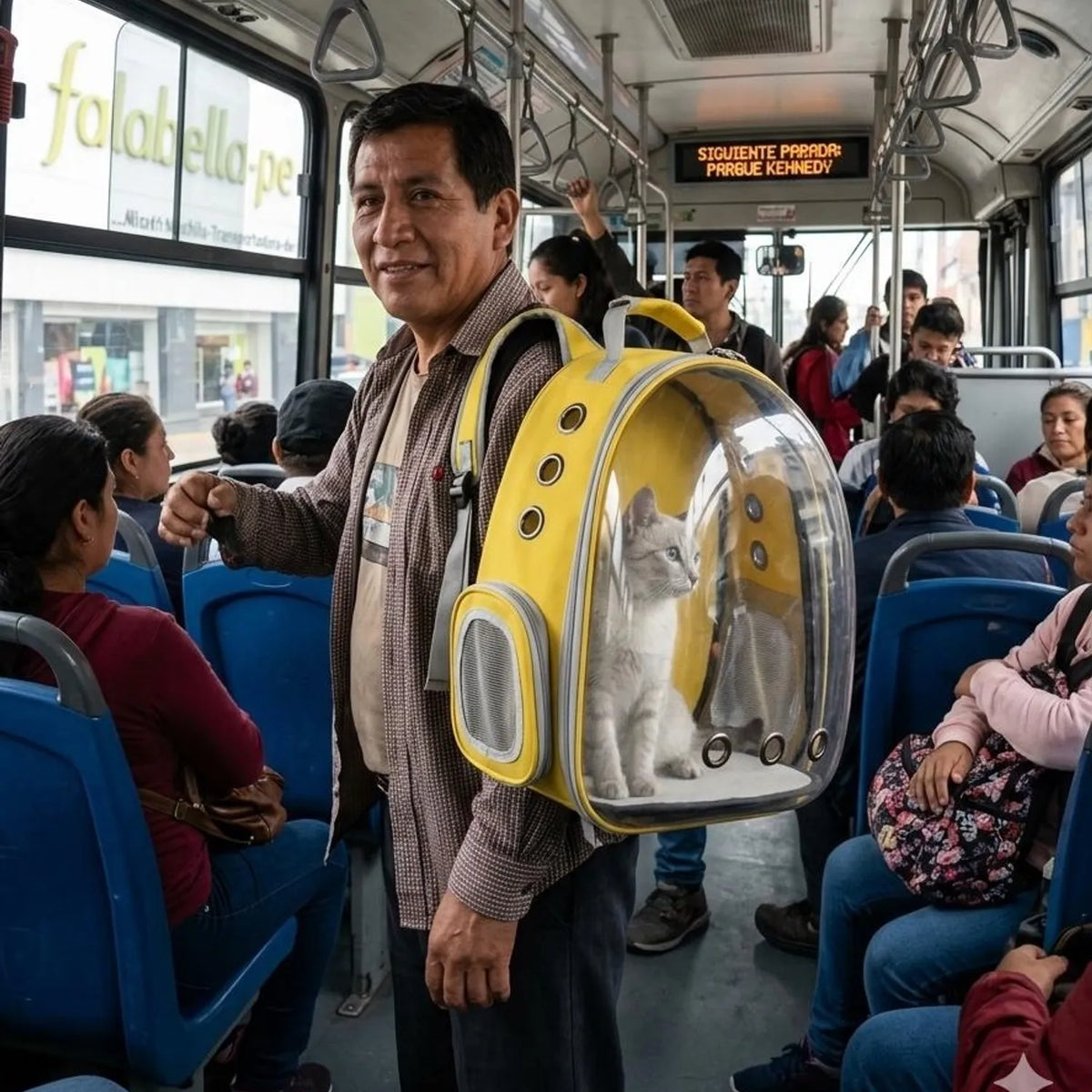 Mochila Transportadora para Mascotas Tipo Cápsula Espacial – Comodidad, Seguridad y Estilo